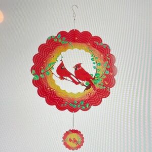 Red and Yellow Cardinal Wind Spinner